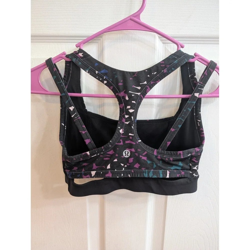 Lululemon Splendour Sports Bra Shadow Wrap Multi Color Womens‎ Mosaic - Size 4